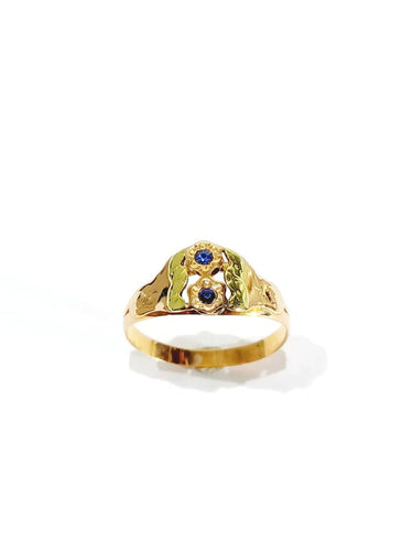 Bague 63.5 Art nouveau - Bague en or rose et jaune 18 carats et saphirs 58 Facettes