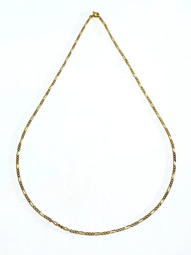 Collier Chaîne maille Figaro en or jaune 18 carats 58 Facettes
