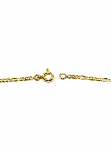Collier Chaîne maille Figaro en or jaune 18 carats 58 Facettes