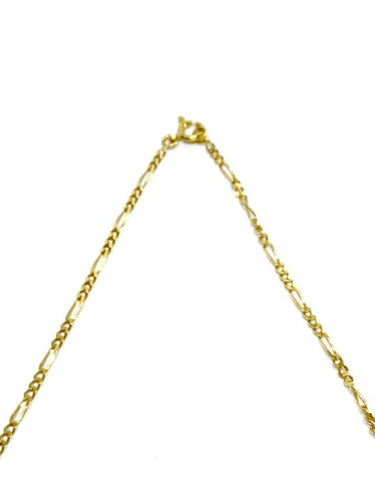 Collier Chaîne maille Figaro en or jaune 18 carats 58 Facettes