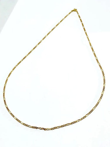 Collier Chaîne maille Figaro en or jaune 18 carats 58 Facettes