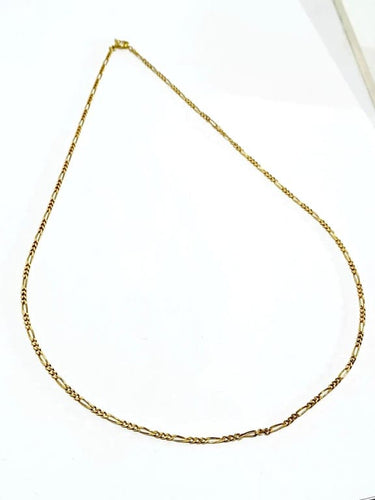 Collier Chaîne maille Figaro en or jaune 18 carats 58 Facettes