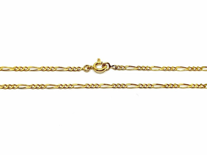 Collier Chaîne maille Figaro en or jaune 18 carats 58 Facettes