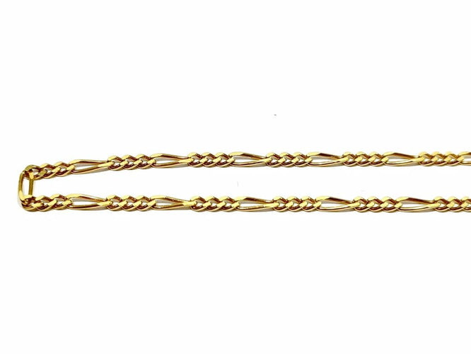 Collier Chaîne maille Figaro en or jaune 18 carats 58 Facettes
