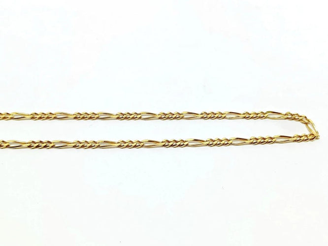 Collier Chaîne maille Figaro en or jaune 18 carats 58 Facettes