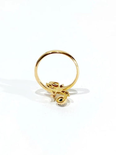 Bague 53 Bague toi et moi en or rose 18 carats, diamants et saphirs 58 Facettes
