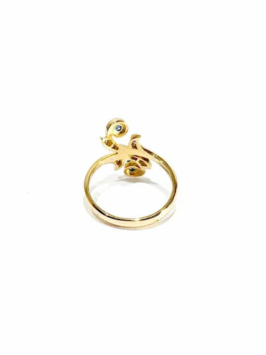 Bague 53 Bague toi et moi en or rose 18 carats, diamants et saphirs 58 Facettes