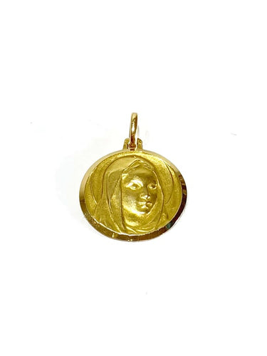 Pendentif Médaille Vierge - Pendentif en or jaune 18 carats 58 Facettes