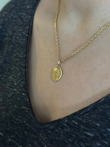 Pendentif Médaille Vierge - Pendentif en or jaune 18 carats 58 Facettes