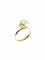 Bague 53.5 Bague en or jaune 18 carats et perle 58 Facettes
