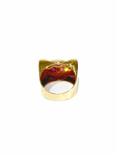 Bague 54 Constellation - Bague en or rose et rubis synthétiques 58 Facettes