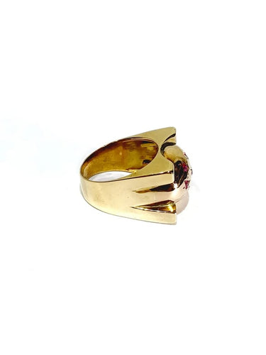Bague 54 Constellation - Bague en or rose et rubis synthétiques 58 Facettes