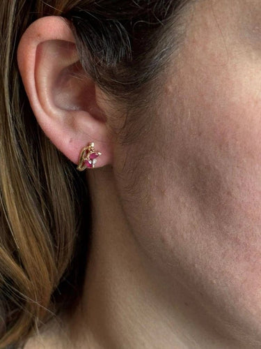 Boucles d'oreilles Boucles d’oreilles en or jaune 18 carats, diamants et rubis 58 Facettes