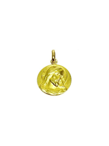 Pendentif Médaille du Christ en or jaune 18 carats 58 Facettes