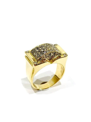 Bague 57 Bague pavée en or 18 carats avec 44 diamants 58 Facettes