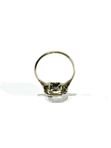 Bague 50 Bague Art déco en or blanc 18 carats et diamants taille rose 58 Facettes