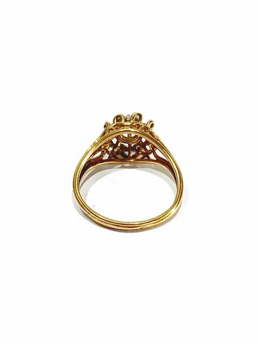 Bague 55 Bague en or rose 18 carats et diamant taille brillant 58 Facettes