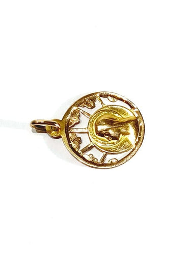 Pendentif Médaille Vierge Marie ajourée en or rose 18 carats 58 Facettes