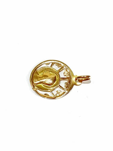 Pendentif Médaille Vierge Marie ajourée en or rose 18 carats 58 Facettes