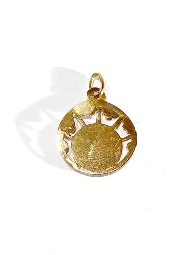 Pendentif Médaille Vierge Marie ajourée en or rose 18 carats 58 Facettes