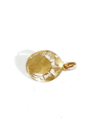 Pendentif Médaille Vierge Marie ajourée en or rose 18 carats 58 Facettes