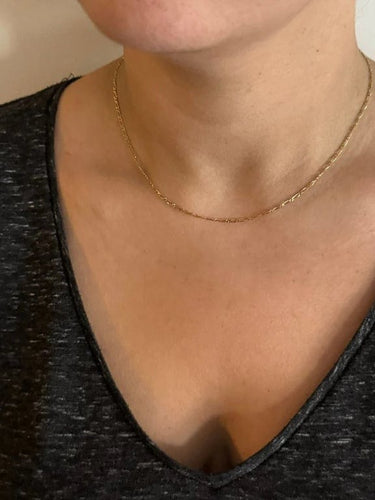 Collier Chaîne maille cheval en or jaune 18 carats 58 Facettes