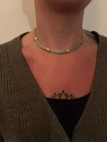 Collier Fred Force 10 - Collier ras de cou en or 18 carats et acier 58 Facettes
