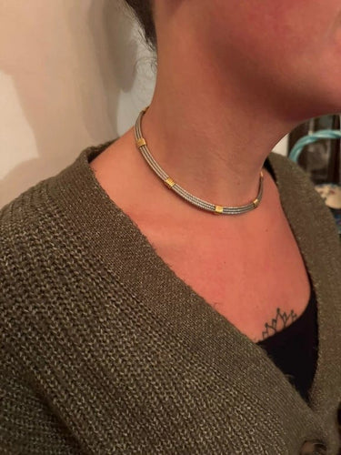 Collier Fred Force 10 - Collier ras de cou en or 18 carats et acier 58 Facettes