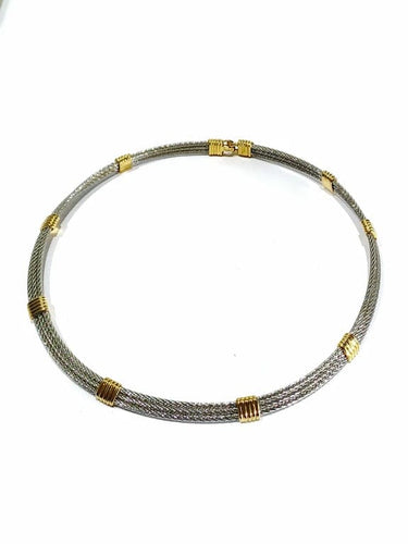 Collier Fred Force 10 - Collier ras de cou en or 18 carats et acier 58 Facettes