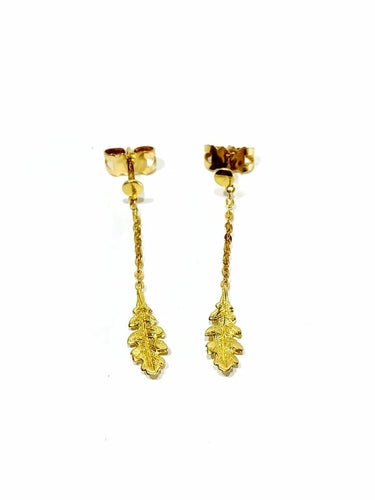 Boucles d'oreilles Boucles d’oreilles pendantes feuilles en or 18 carats 58 Facettes 3483