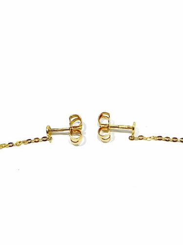 Boucles d'oreilles Boucles d’oreilles pendantes feuilles en or 18 carats 58 Facettes 3483