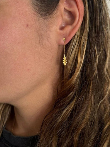 Boucles d'oreilles Boucles d’oreilles pendantes feuilles en or 18 carats 58 Facettes 3483