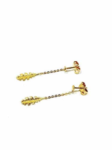 Boucles d'oreilles Boucles d’oreilles pendantes feuilles en or 18 carats 58 Facettes 3483