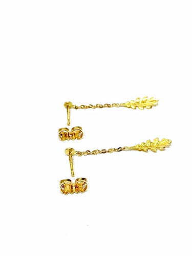 Boucles d'oreilles Boucles d’oreilles pendantes feuilles en or 18 carats 58 Facettes 3483