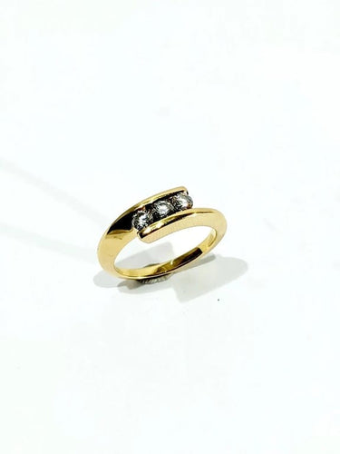 Bague 54 Alliance - Bague en or champagne 18 carats et diamants 58 Facettes 3470
