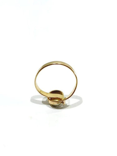 Bague 52 Bague en or jaune 18 carats et perle 58 Facettes