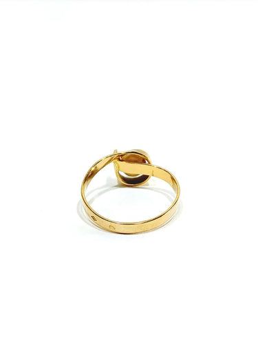 Bague 52 Bague en or jaune 18 carats et perle 58 Facettes