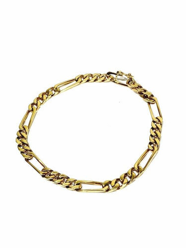 Bracelet Bracelet Figaro en or rose 18 carats 58 Facettes