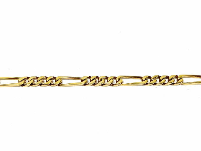 Bracelet Bracelet Figaro en or rose 18 carats 58 Facettes