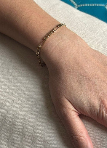 Bracelet Bracelet Figaro en or rose 18 carats 58 Facettes