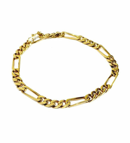 Bracelet Bracelet Figaro en or rose 18 carats 58 Facettes