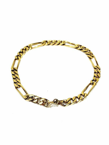 Bracelet Bracelet Figaro en or rose 18 carats 58 Facettes