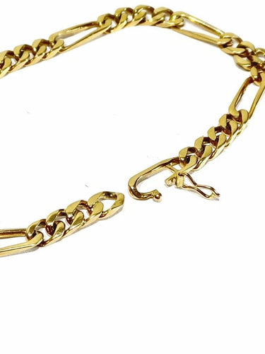 Bracelet Bracelet Figaro en or rose 18 carats 58 Facettes