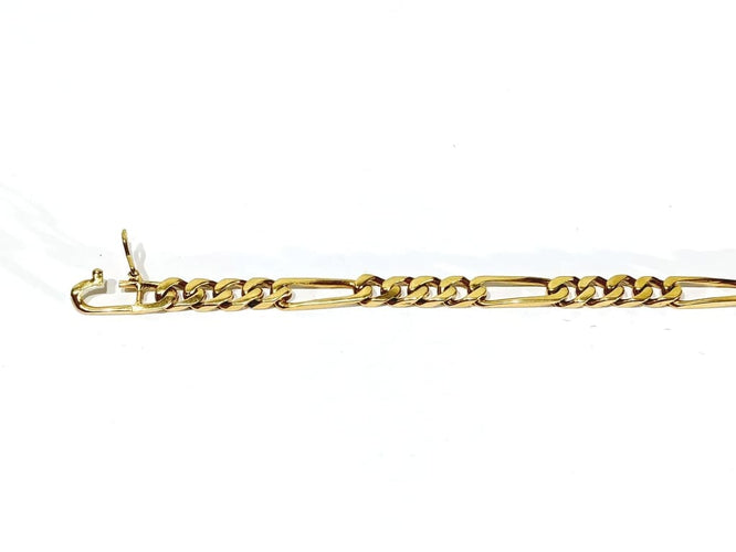 Bracelet Bracelet Figaro en or rose 18 carats 58 Facettes