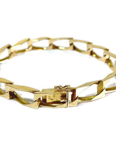 Gourmette homme en or rose 18 carats, maille cheval 58 Facettes