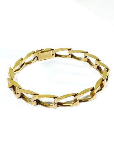 Gourmette homme en or rose 18 carats, maille cheval 58 Facettes