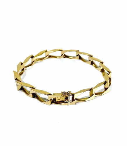 Gourmette homme en or rose 18 carats, maille cheval 58 Facettes