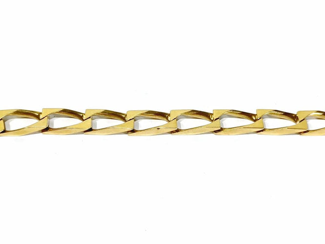 Gourmette homme en or rose 18 carats, maille cheval 58 Facettes