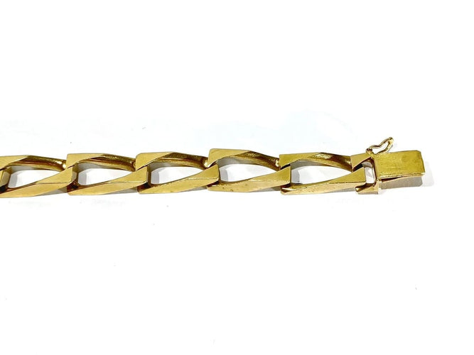 Gourmette homme en or rose 18 carats, maille cheval 58 Facettes