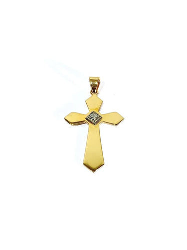 Pendentif Pendentif croix en or rose 18 carats et diamant 58 Facettes